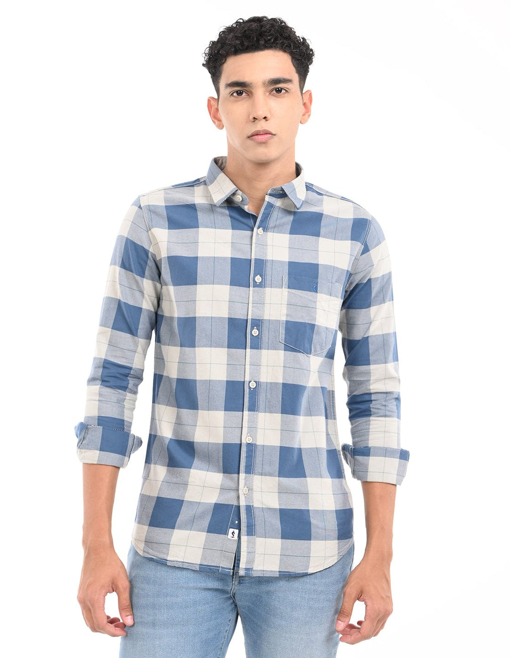 Men's Slim Fit Checks Full Sleeves Casual Shirt