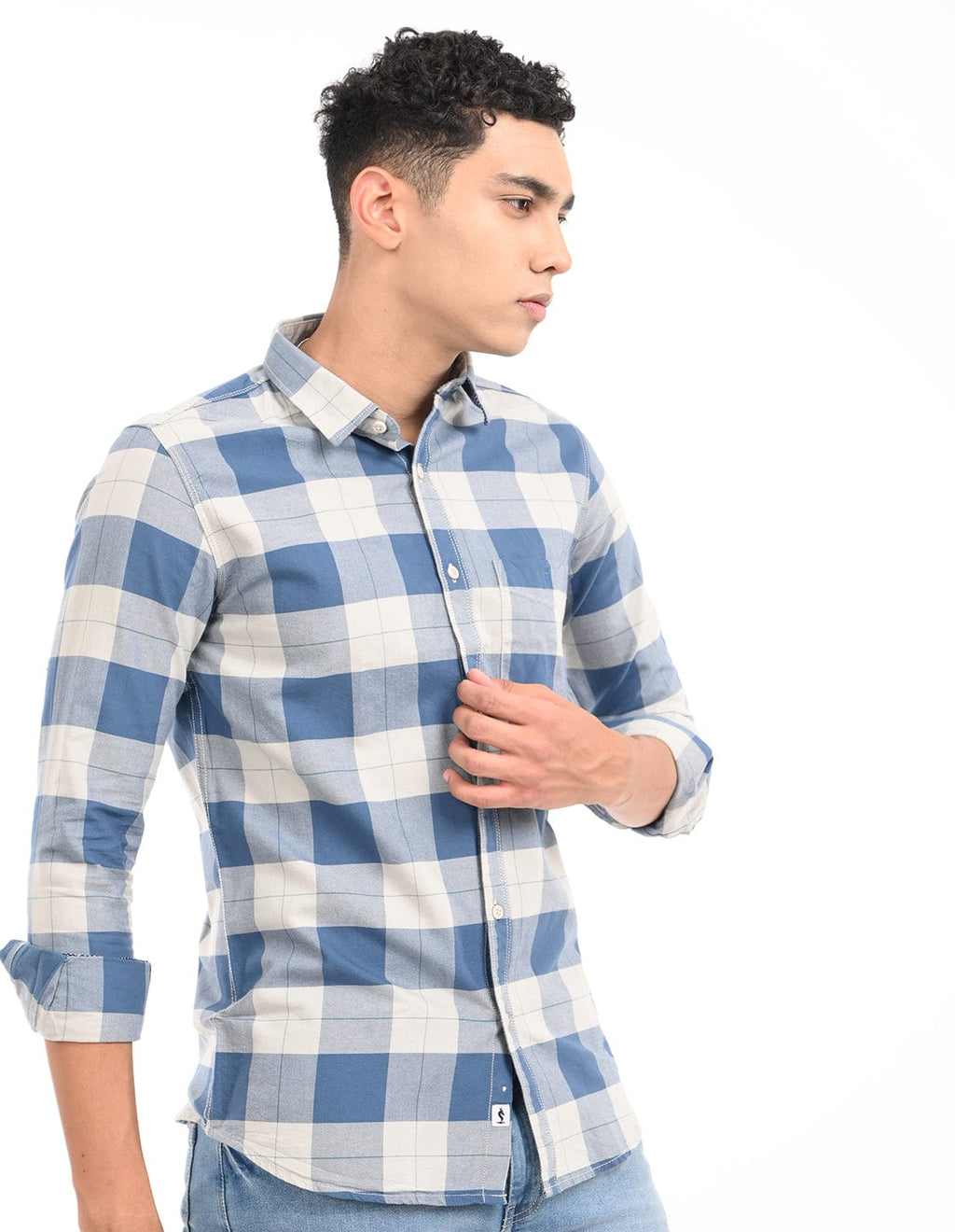 Men's Slim Fit Checks Full Sleeves Casual Shirt