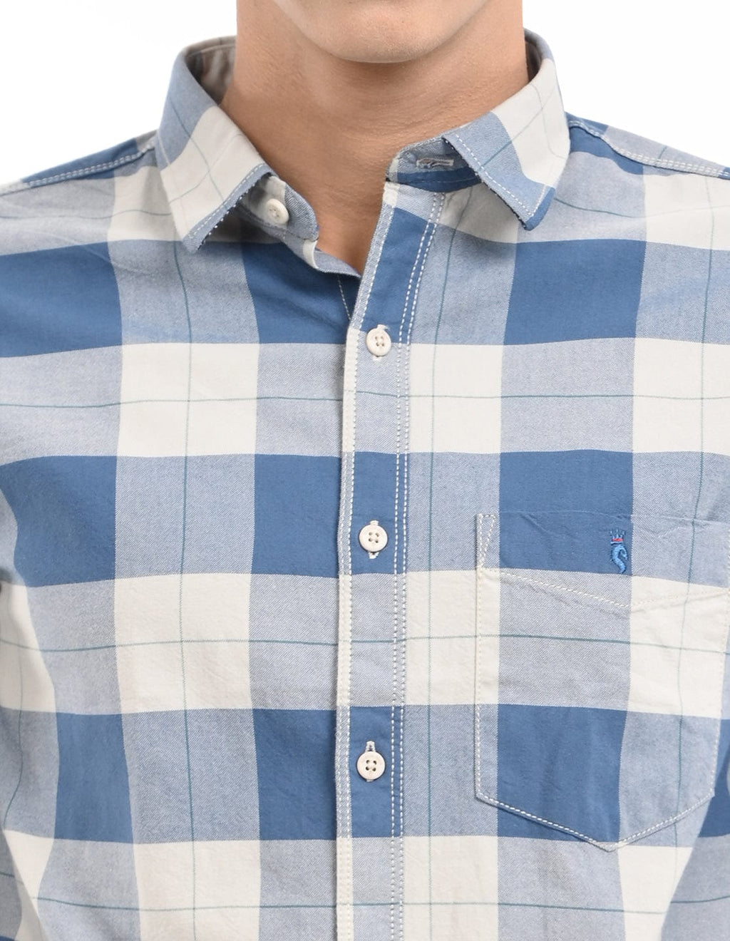 Men's Slim Fit Checks Full Sleeves Casual Shirt