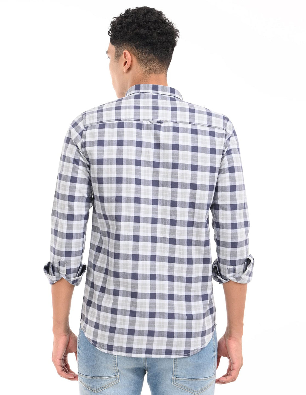 Men's Slim Fit Checks Full Sleeves Casual Shirt