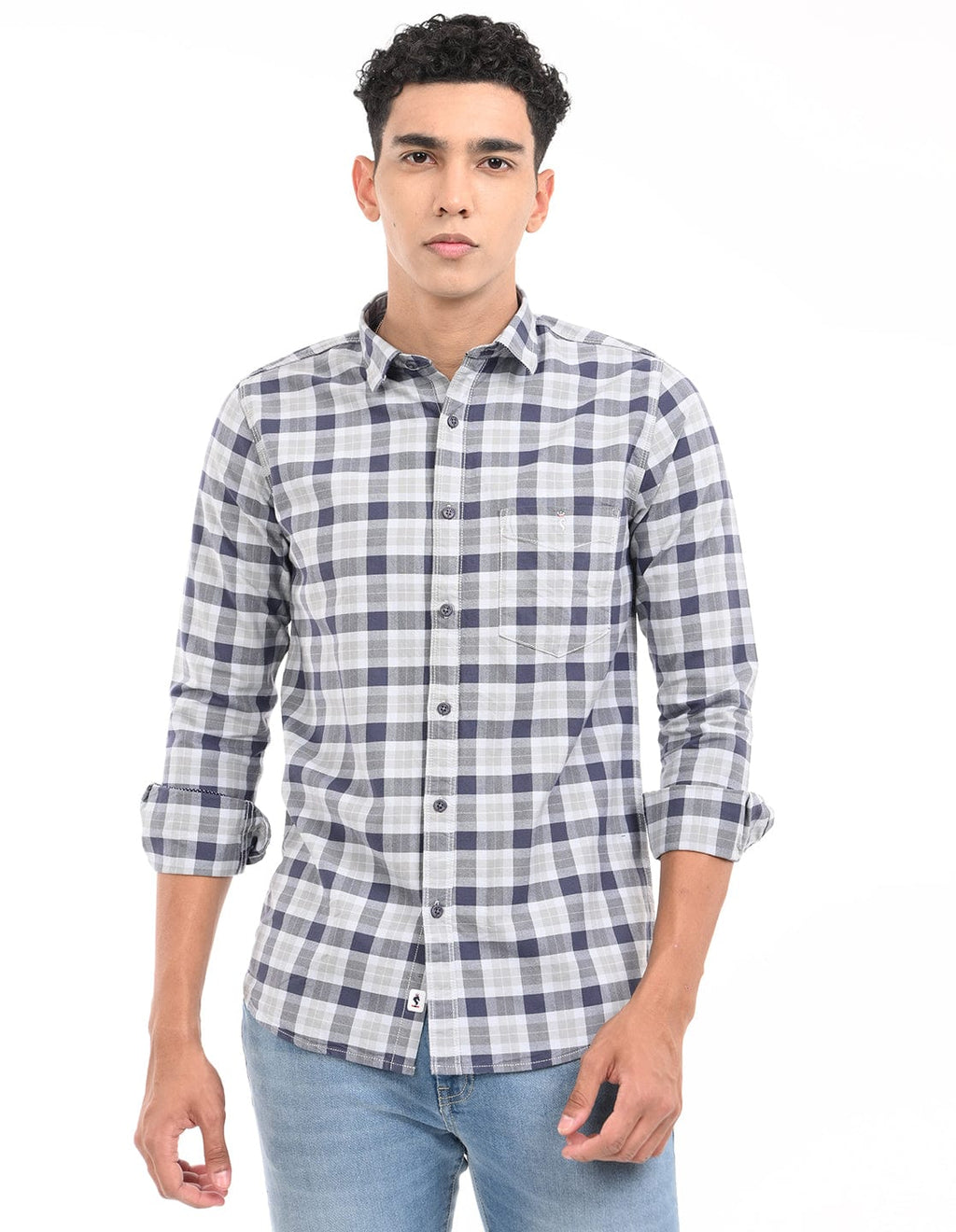 Men's Slim Fit Checks Full Sleeves Casual Shirt