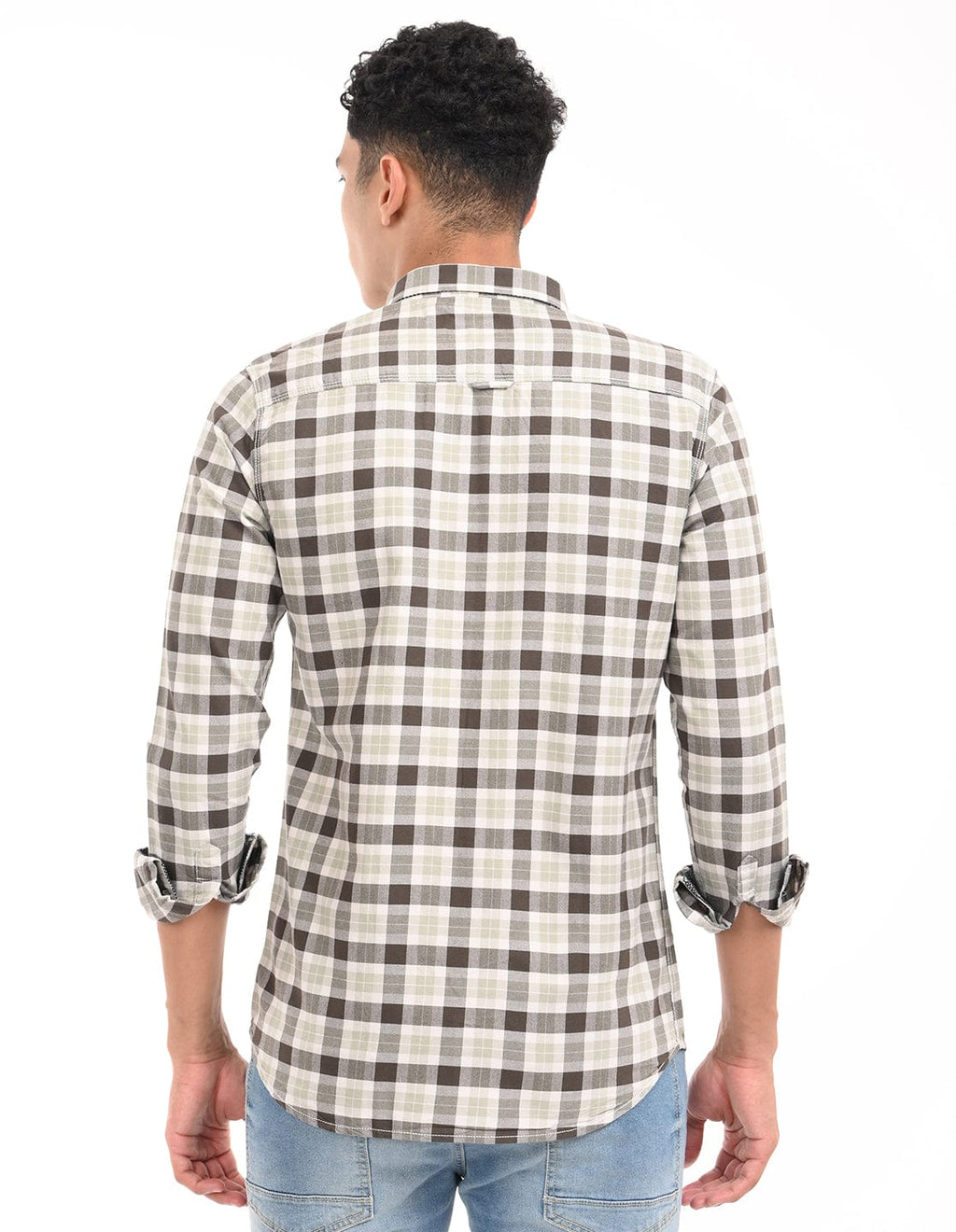 Men's Slim Fit Checks Full Sleeves Casual Shirt