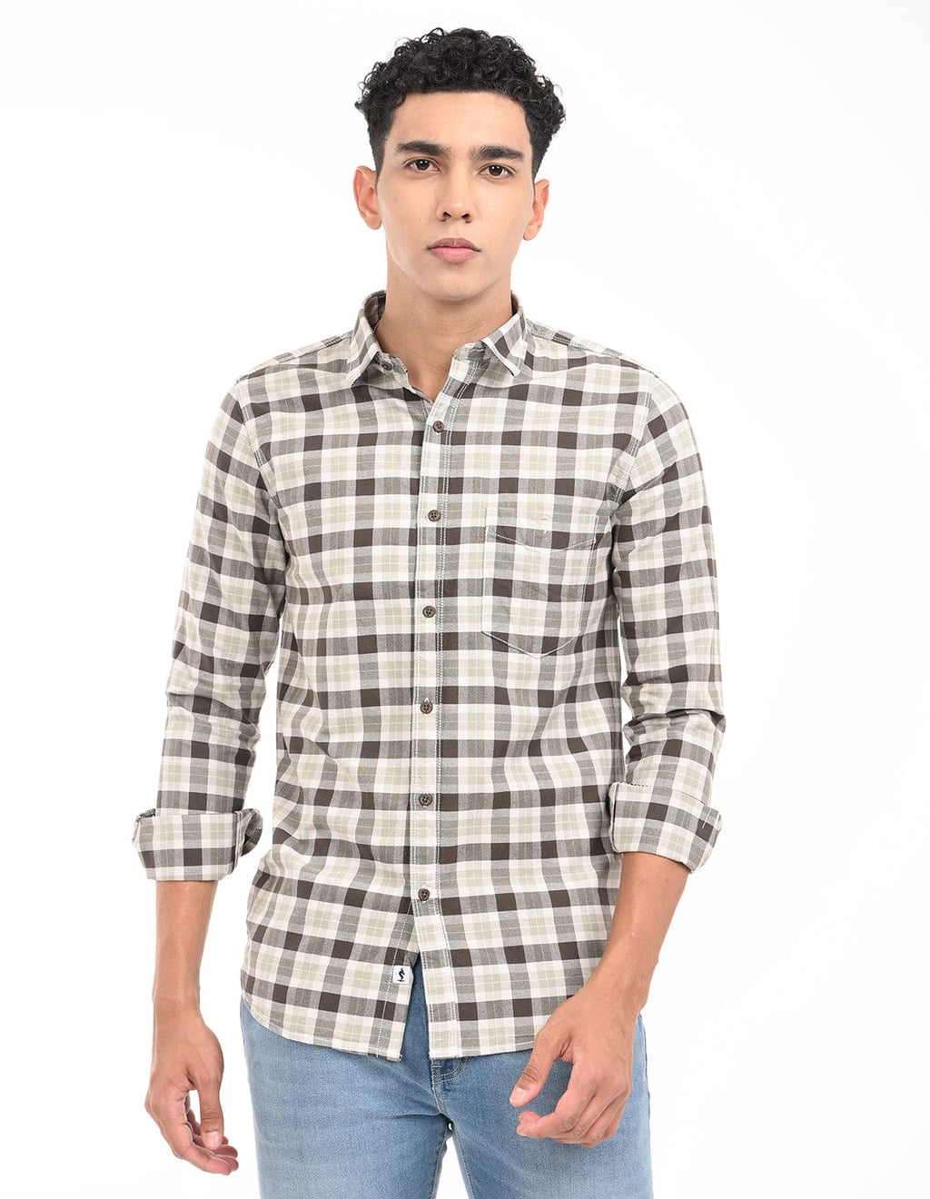 Men's Slim Fit Checks Full Sleeves Casual Shirt