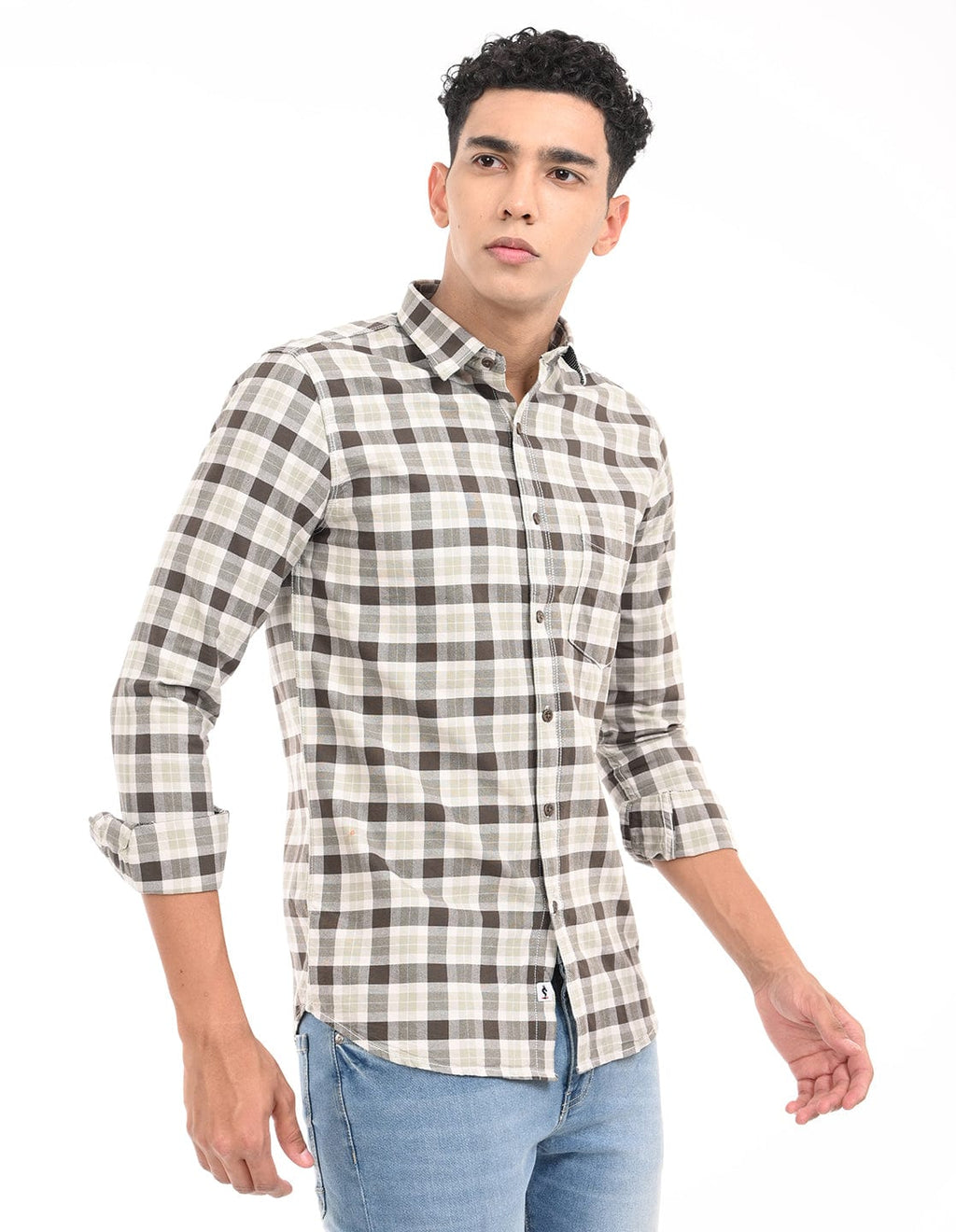 Men's Slim Fit Checks Full Sleeves Casual Shirt