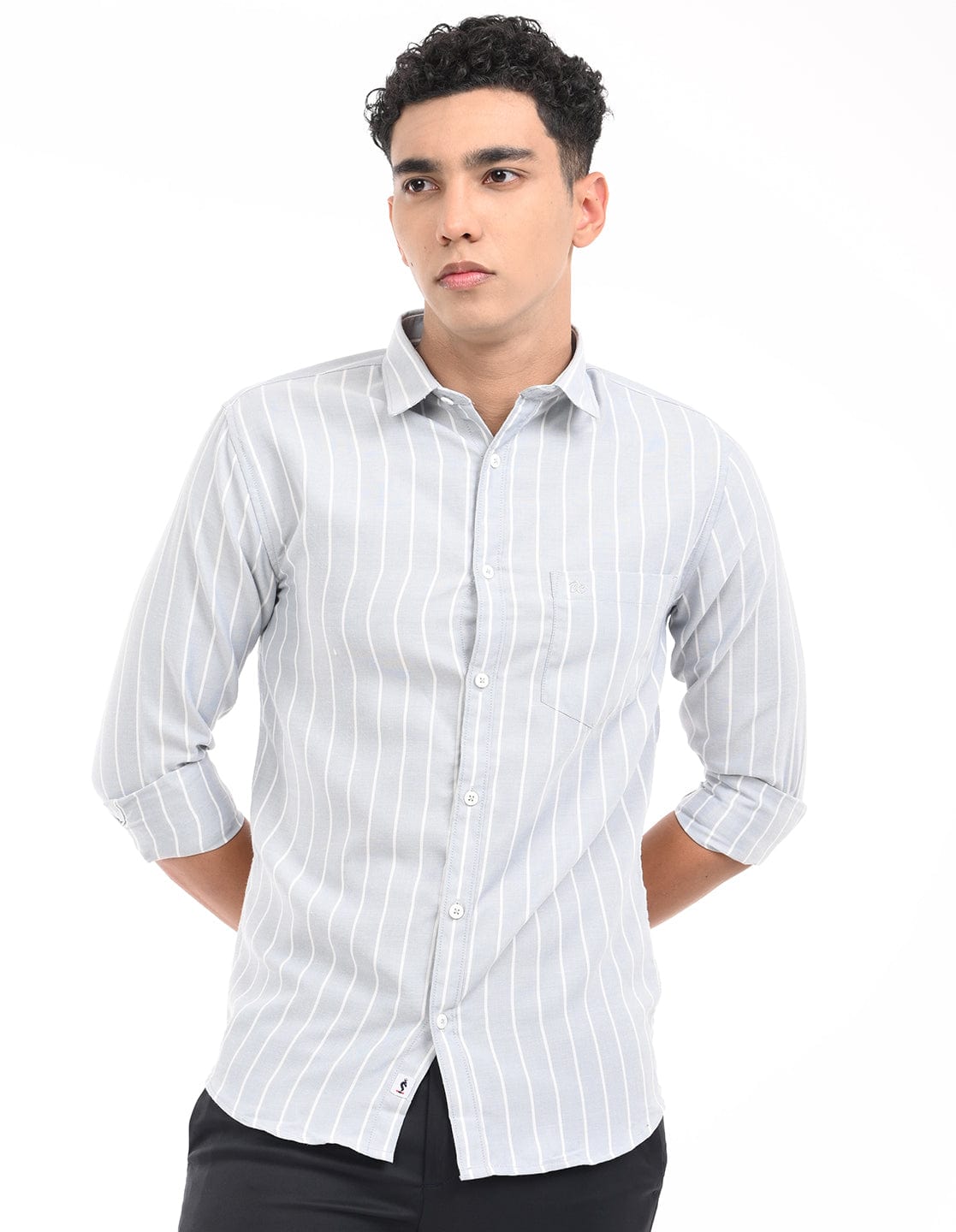 Men's Slim Fit Stirpe Full Sleeves Casual Shirt