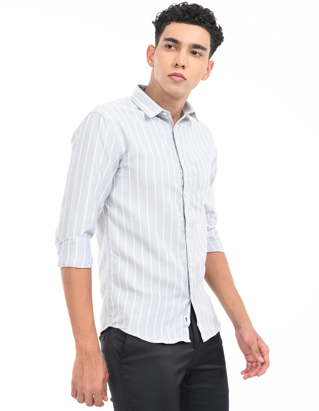 Men's Slim Fit Stirpe Full Sleeves Casual Shirt