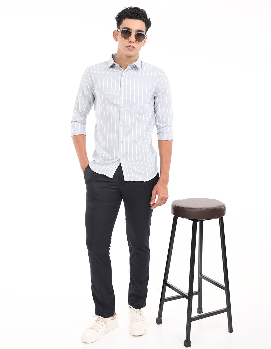 Men's Slim Fit Stirpe Full Sleeves Casual Shirt