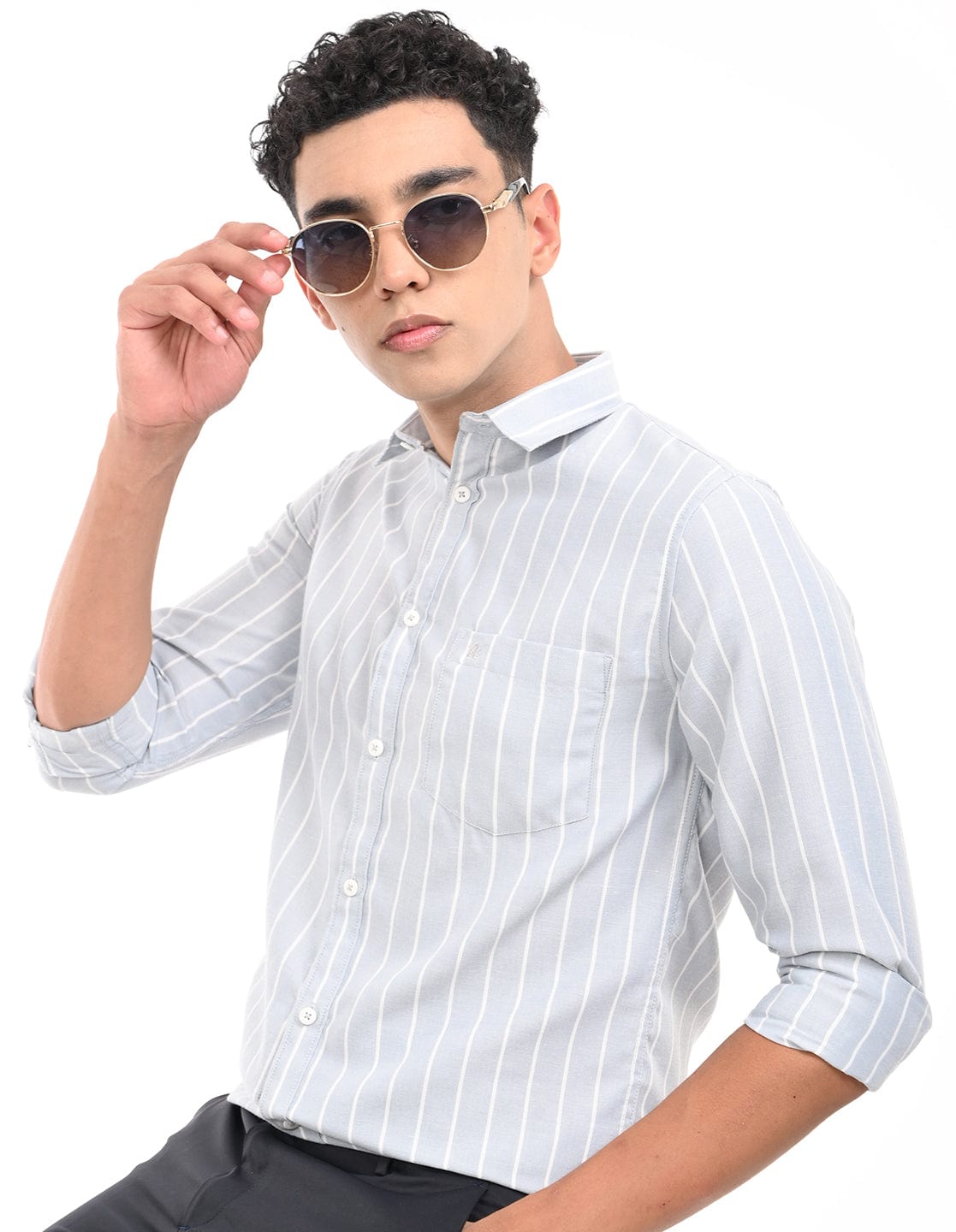 Men's Slim Fit Stirpe Full Sleeves Casual Shirt