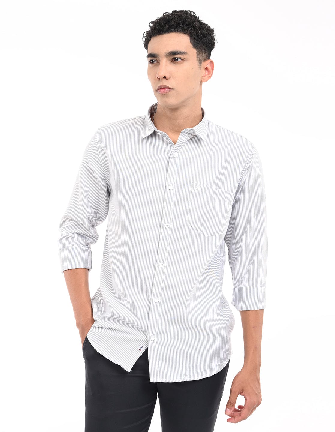 Men's Slim Fit Stripe Full Sleeves Casual Shirt