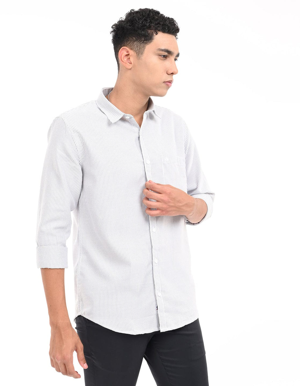 Men's Slim Fit Stripe Full Sleeves Casual Shirt