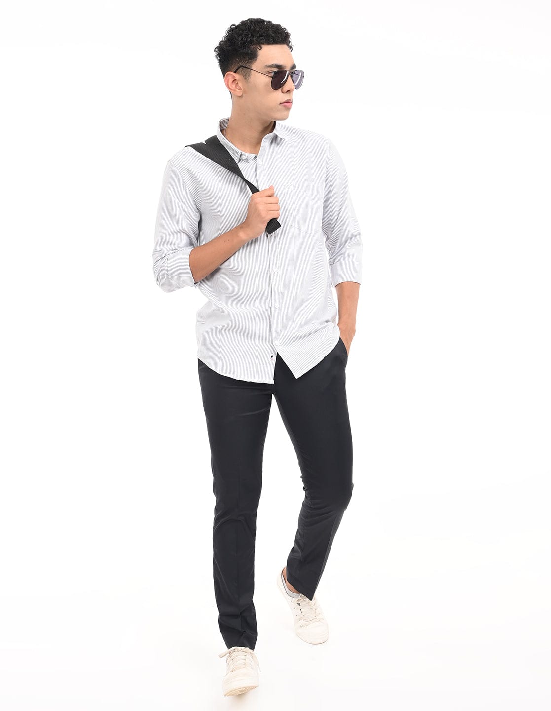 Men's Slim Fit Stripe Full Sleeves Casual Shirt