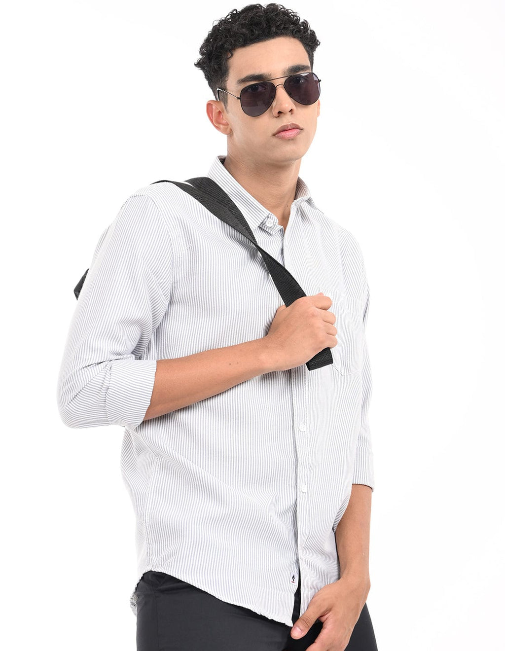 Men's Slim Fit Stripe Full Sleeves Casual Shirt