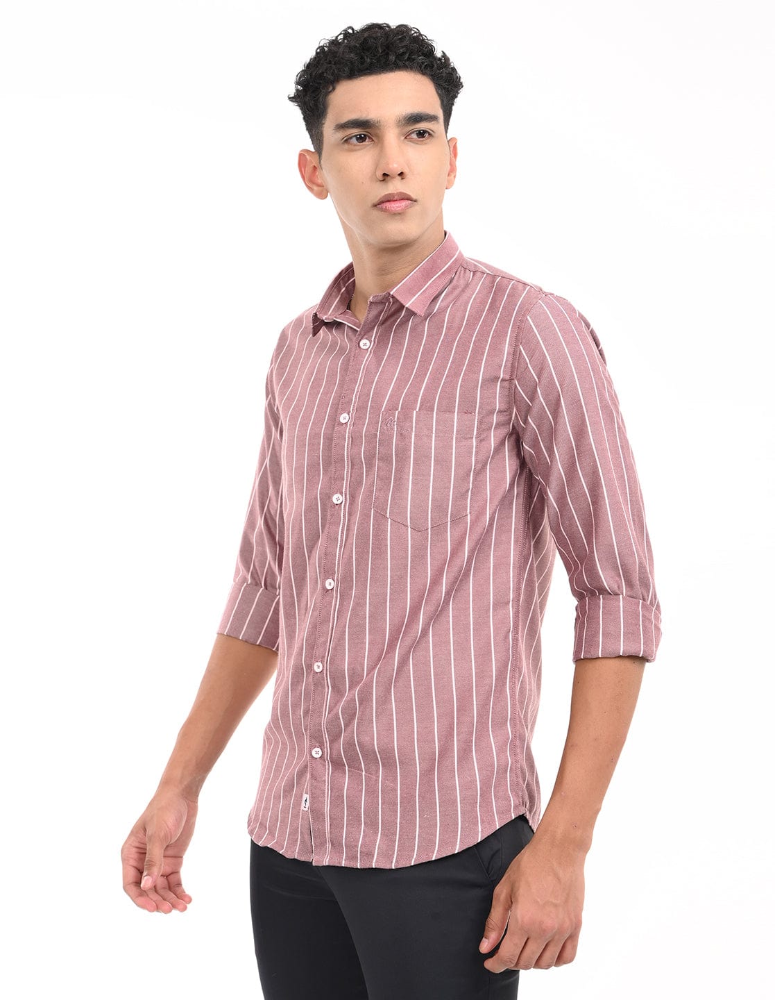 Men's Slim Fit Stripe Full Sleeves Casual Shirt
