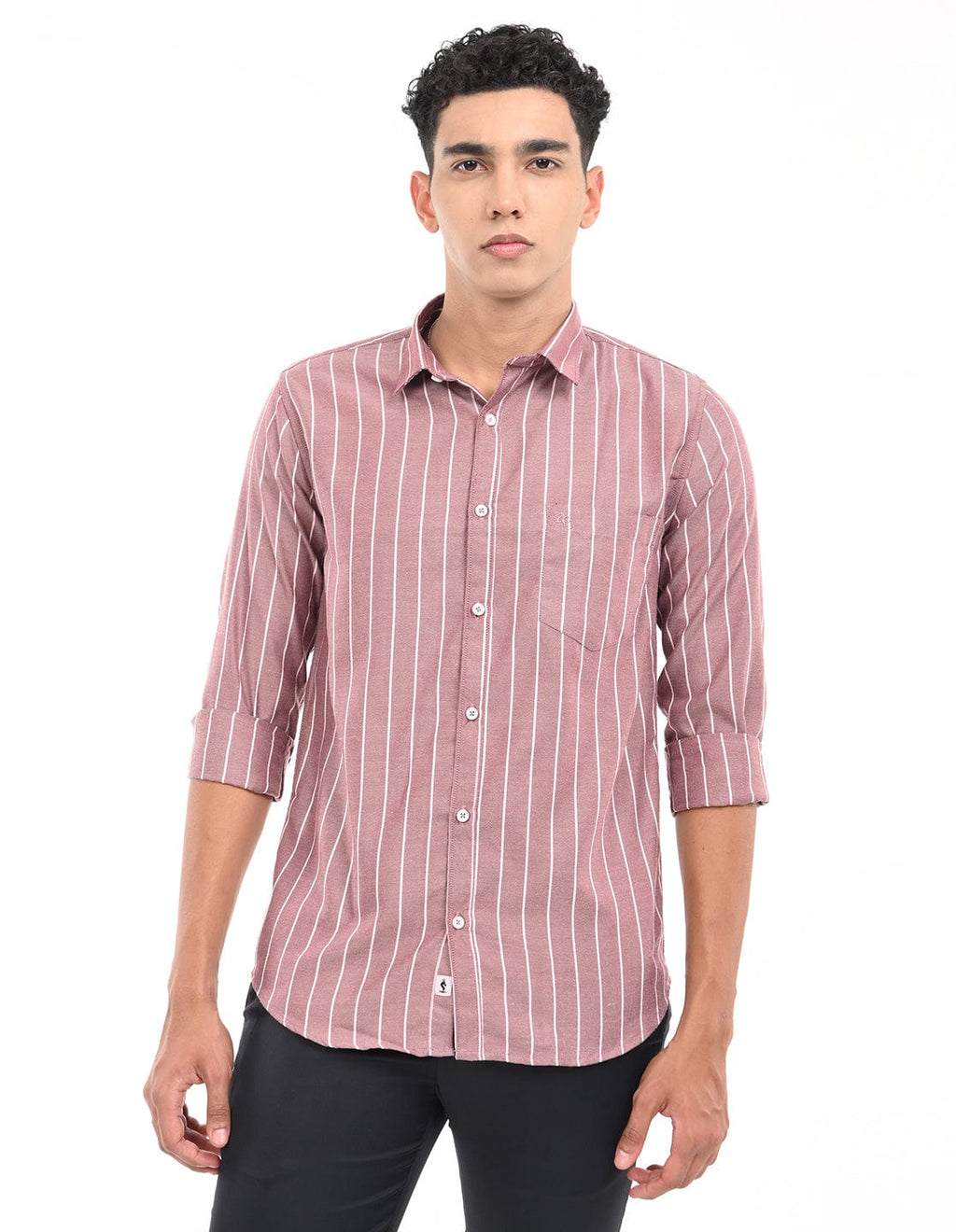 Men's Slim Fit Stripe Full Sleeves Casual Shirt