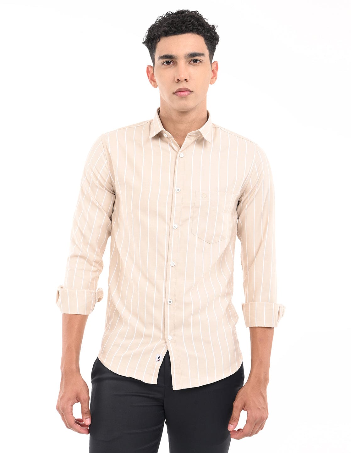 Men's Slim Fit Stripe Full Sleeves Casual Shirt