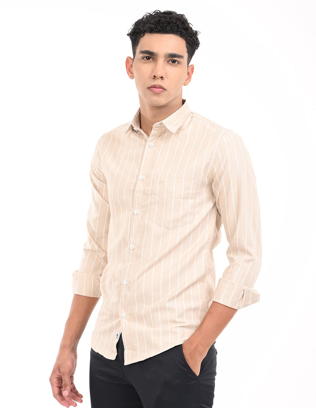 Men's Slim Fit Stripe Full Sleeves Casual Shirt