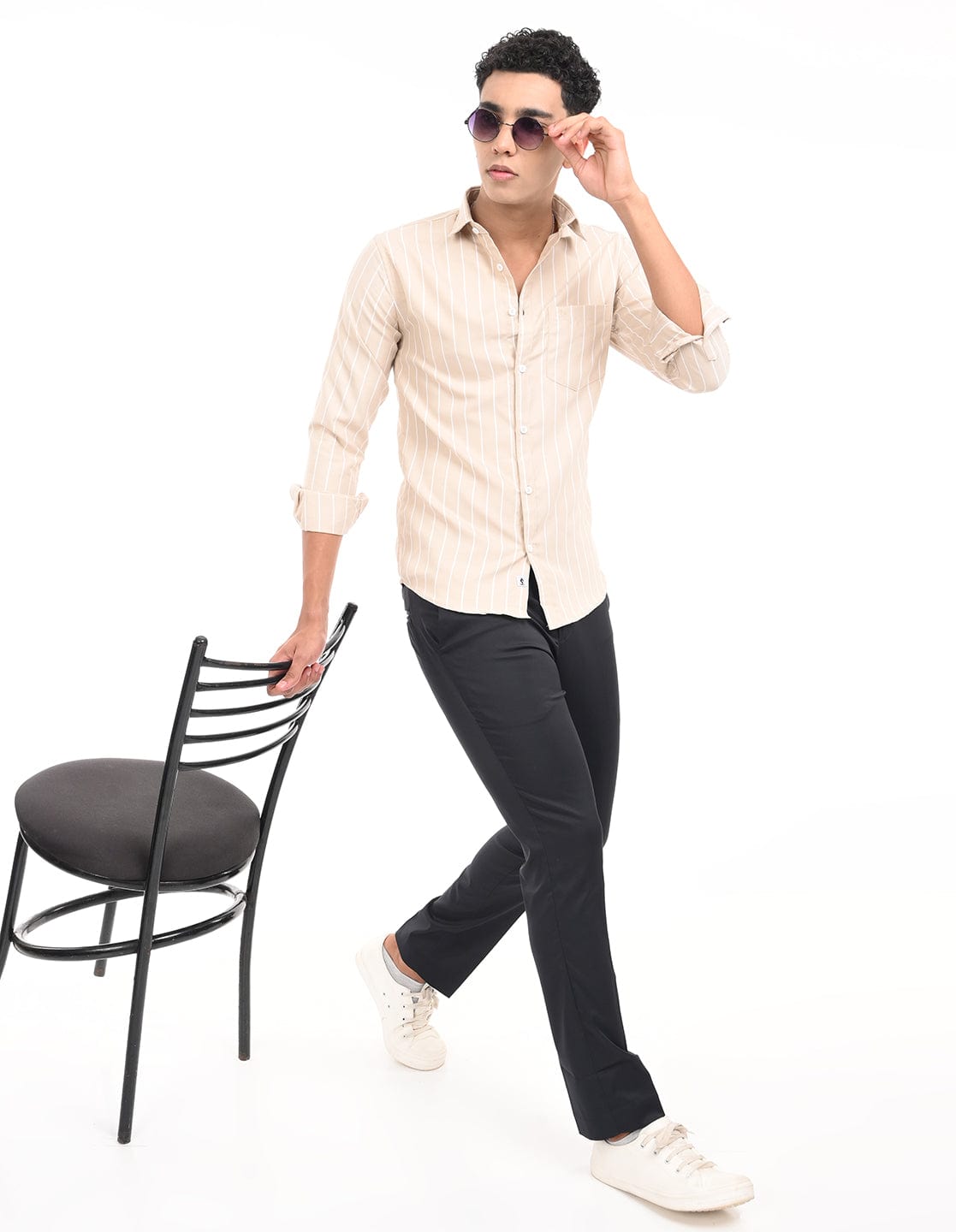 Men's Slim Fit Stripe Full Sleeves Casual Shirt