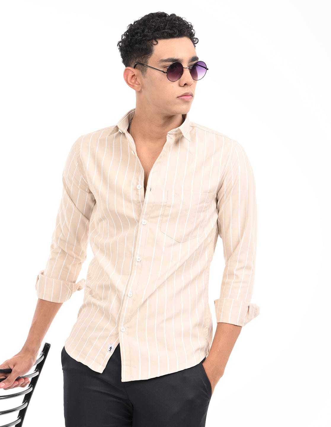 Men's Slim Fit Stripe Full Sleeves Casual Shirt