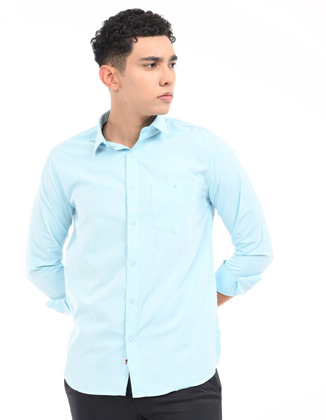 Men's Slim Fit Solid Full Sleeves Casual Shirt