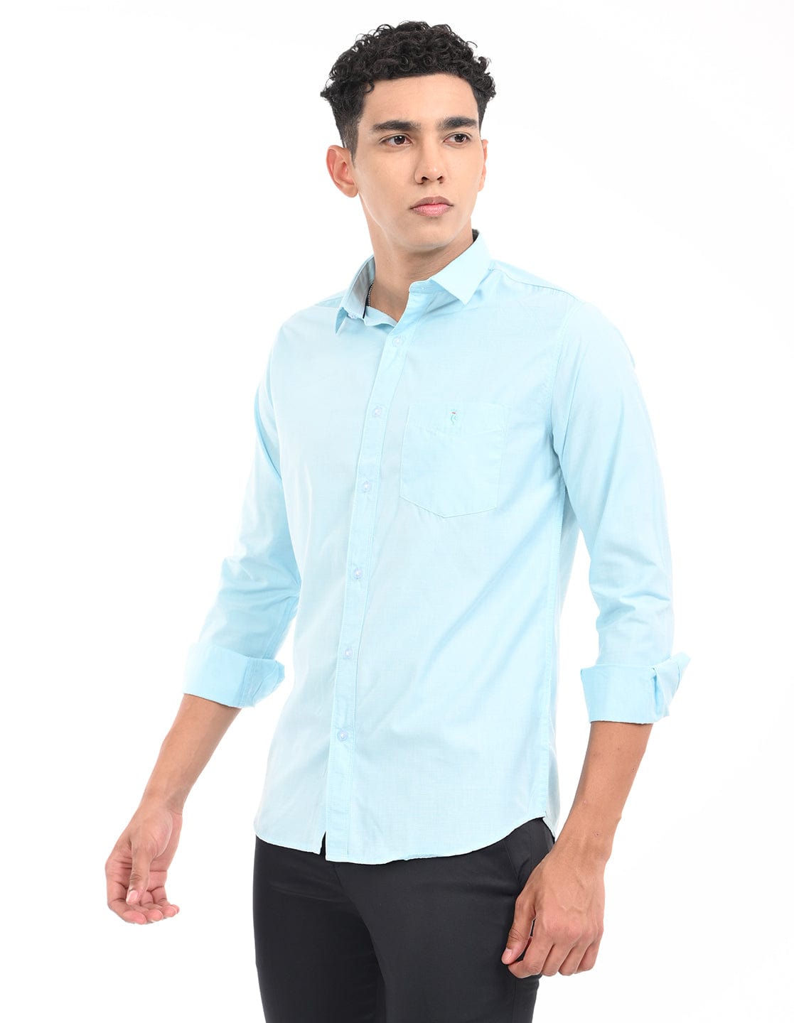 Men's Slim Fit Solid Full Sleeves Casual Shirt
