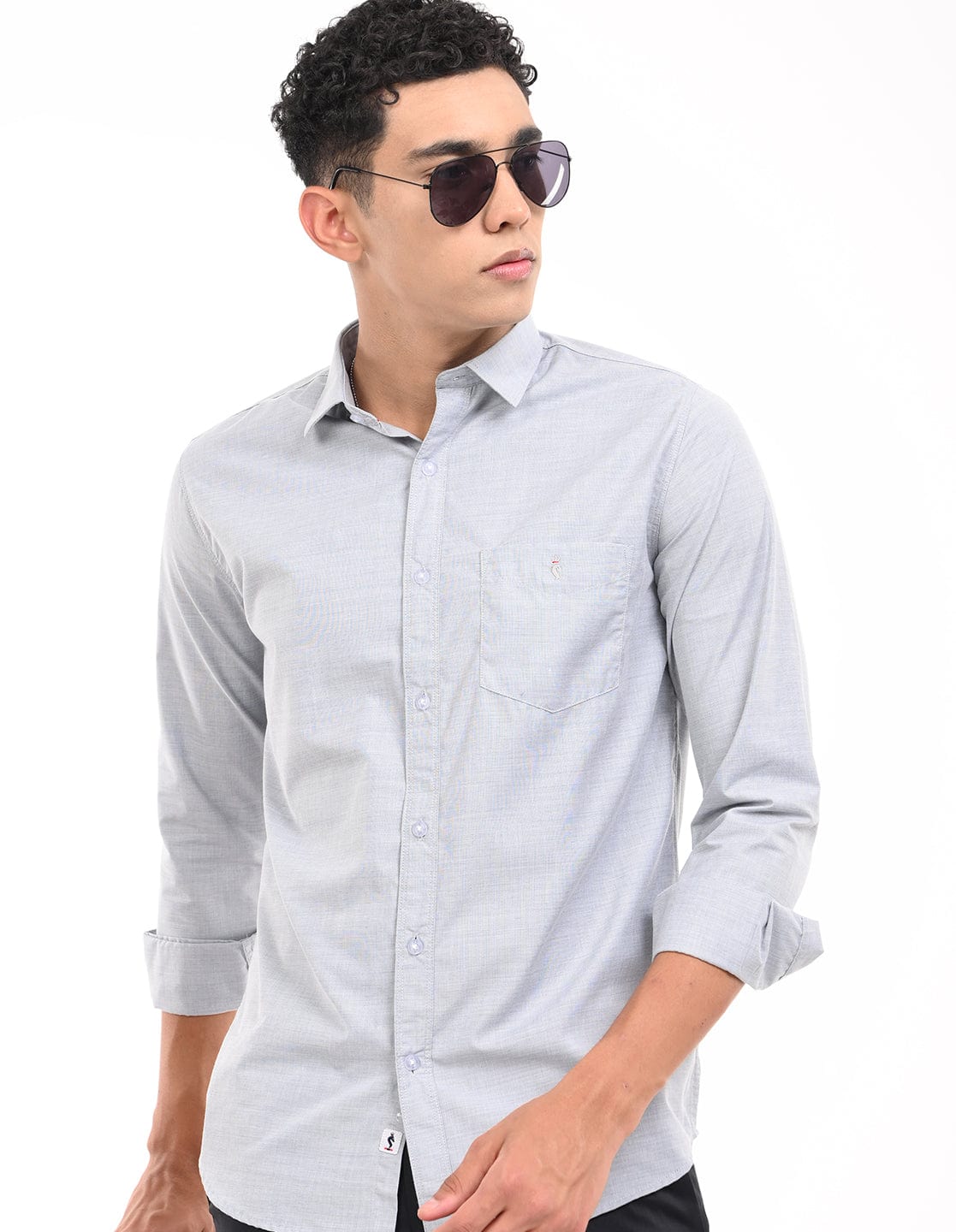 Men's Slim Fit Solid Full Sleeves Casual Shirt