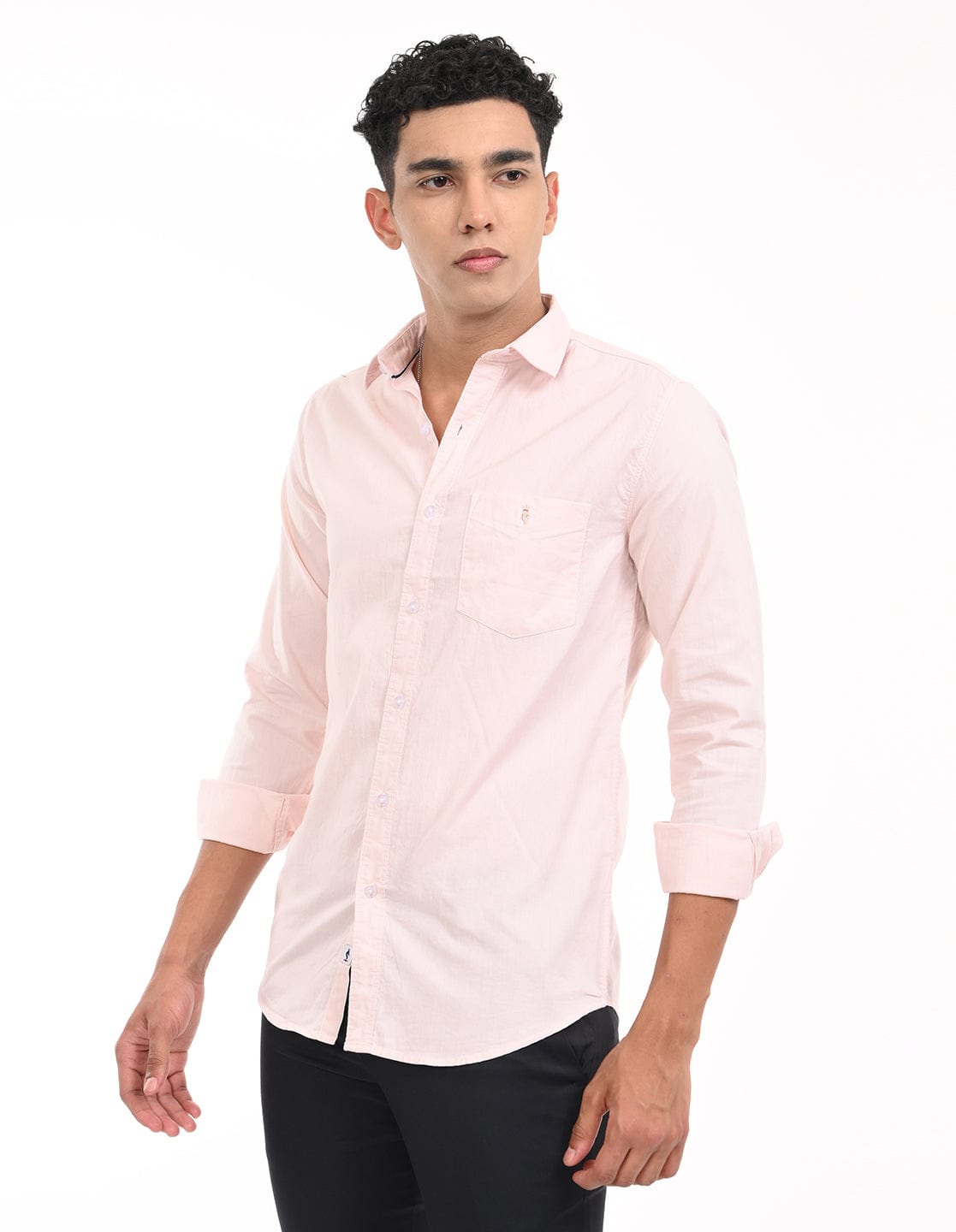 Men's Slim Fit Solid Full Sleeves Casual Shirt