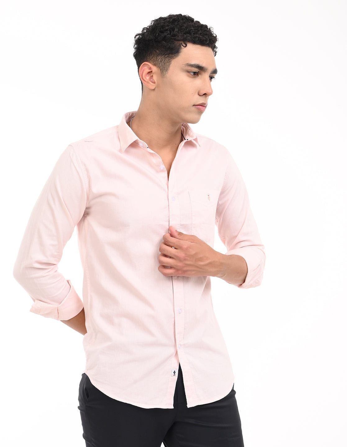 Men's Slim Fit Solid Full Sleeves Casual Shirt