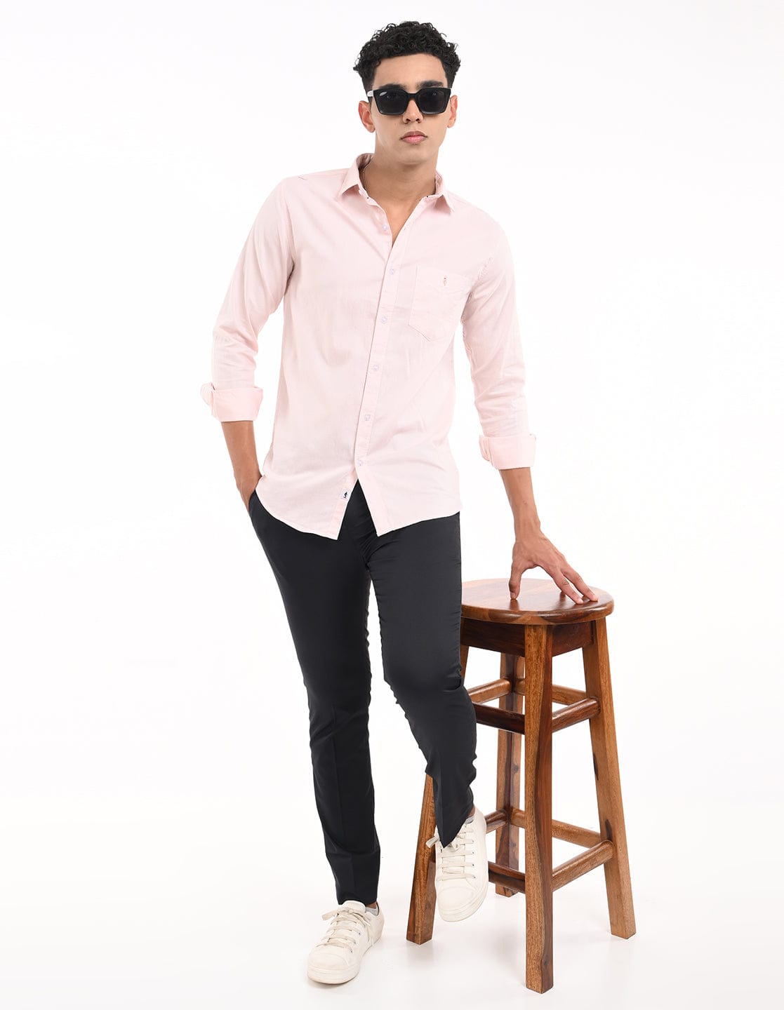 Men's Slim Fit Solid Full Sleeves Casual Shirt