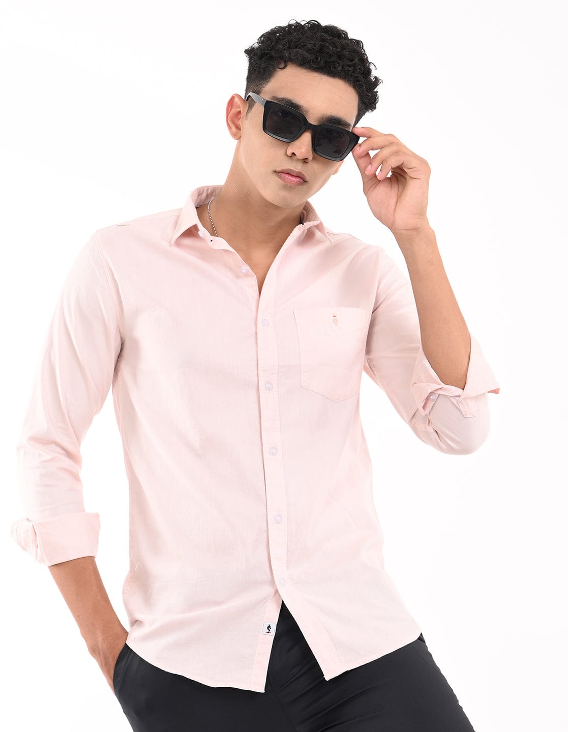 Men's Slim Fit Solid Full Sleeves Casual Shirt