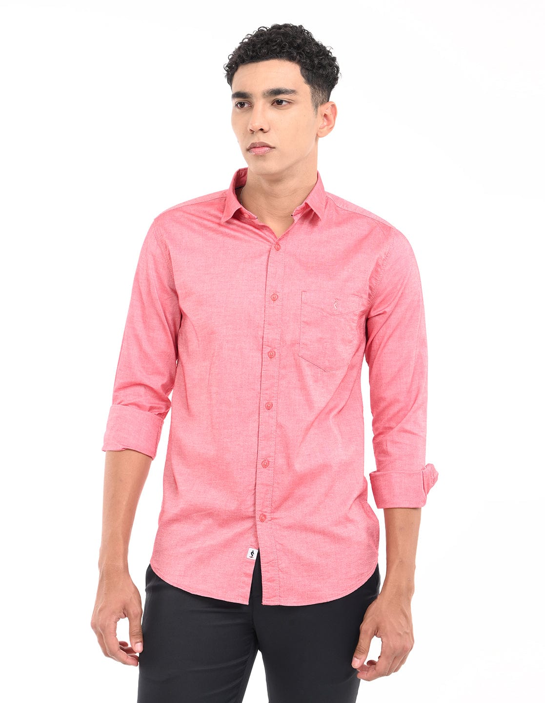 Men's Slim Fit Solid Full Sleeves Casual Shirt