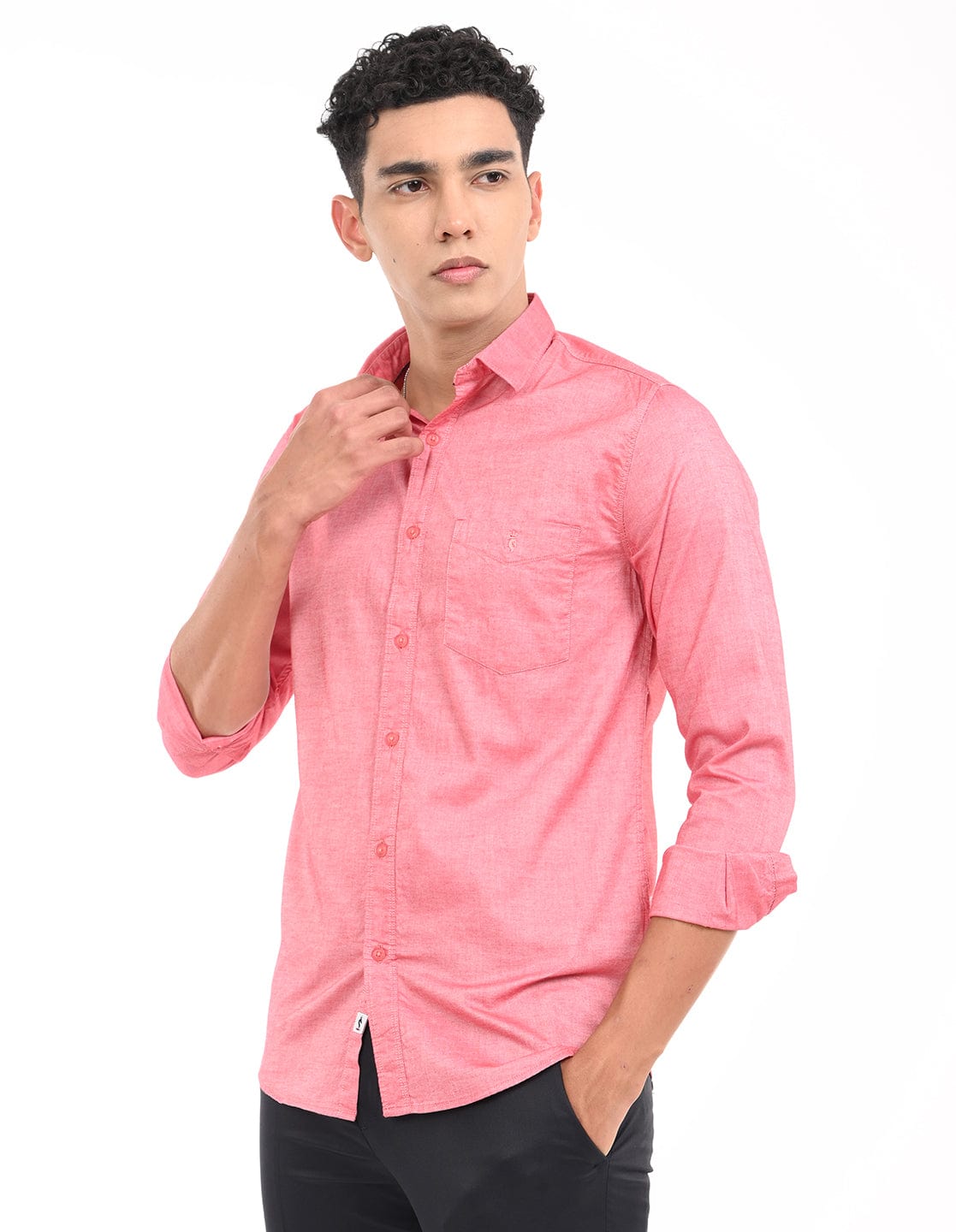 Men's Slim Fit Solid Full Sleeves Casual Shirt