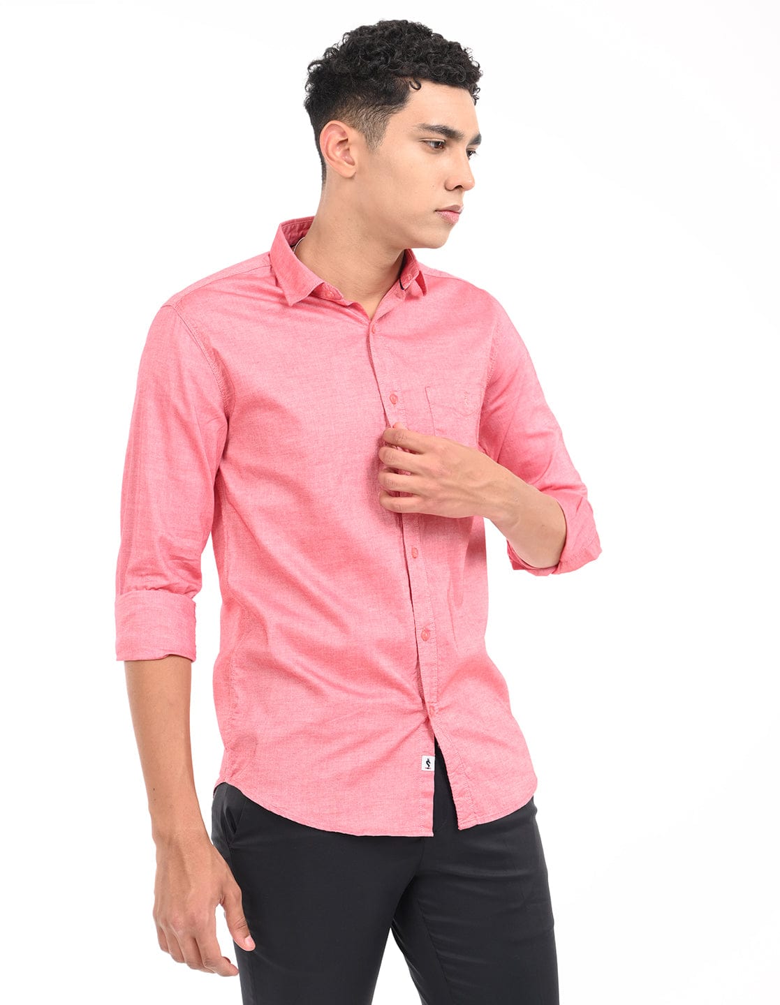 Men's Slim Fit Solid Full Sleeves Casual Shirt