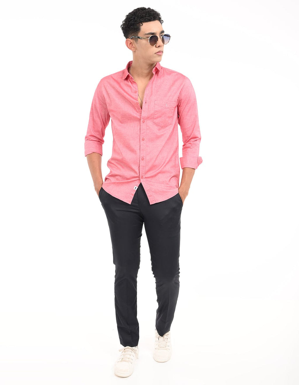 Men's Slim Fit Solid Full Sleeves Casual Shirt