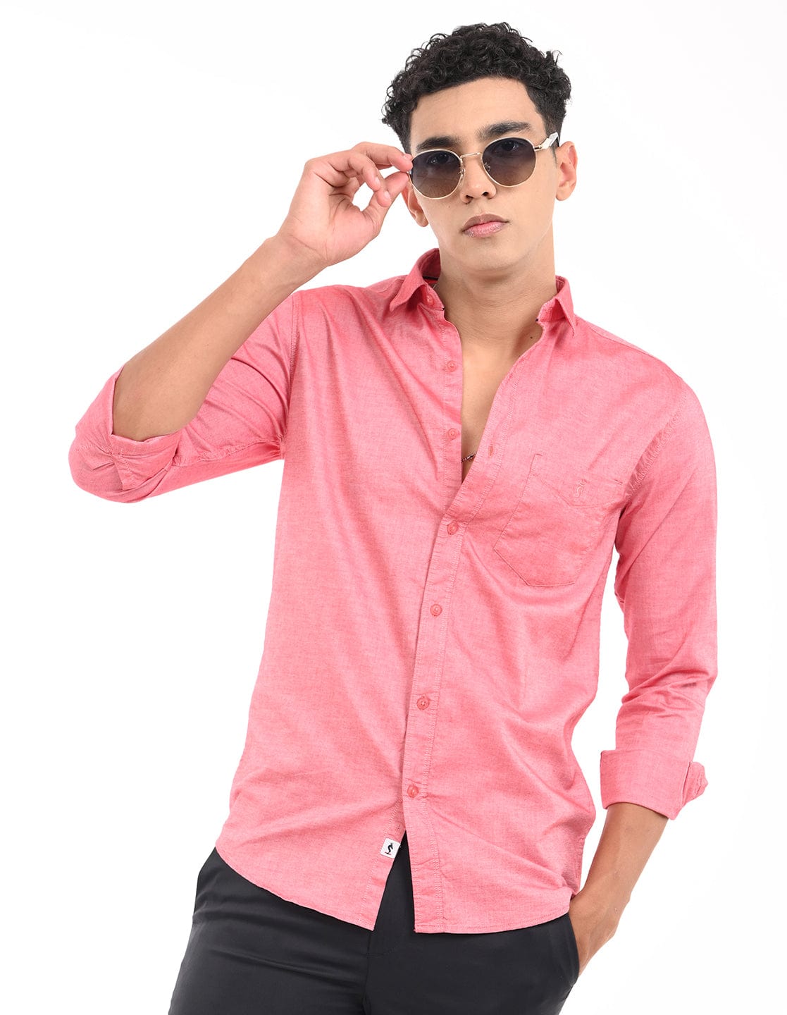 Men's Slim Fit Solid Full Sleeves Casual Shirt
