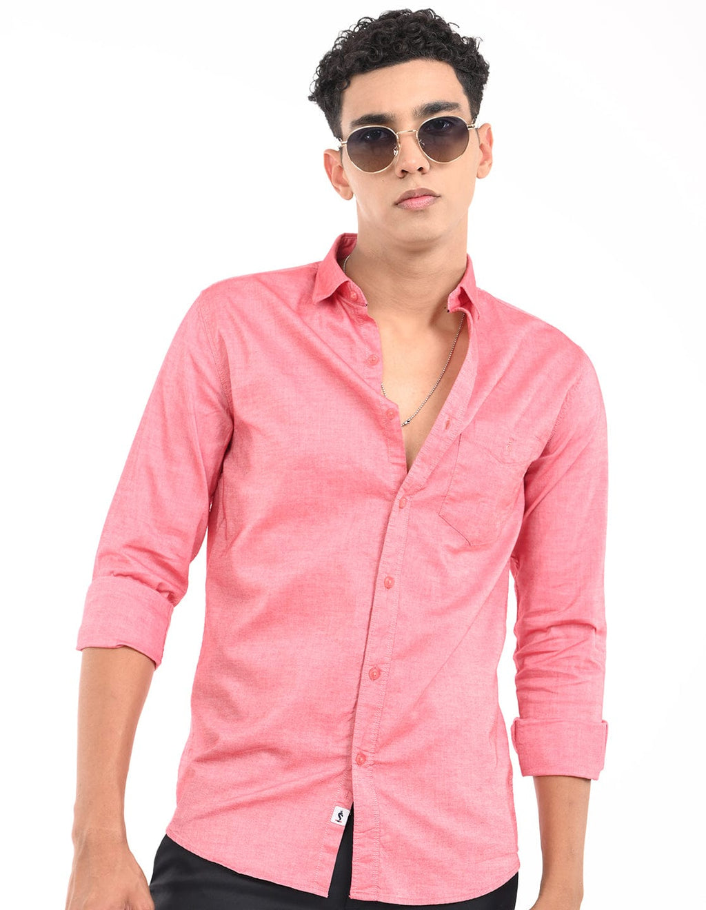Men's Slim Fit Solid Full Sleeves Casual Shirt
