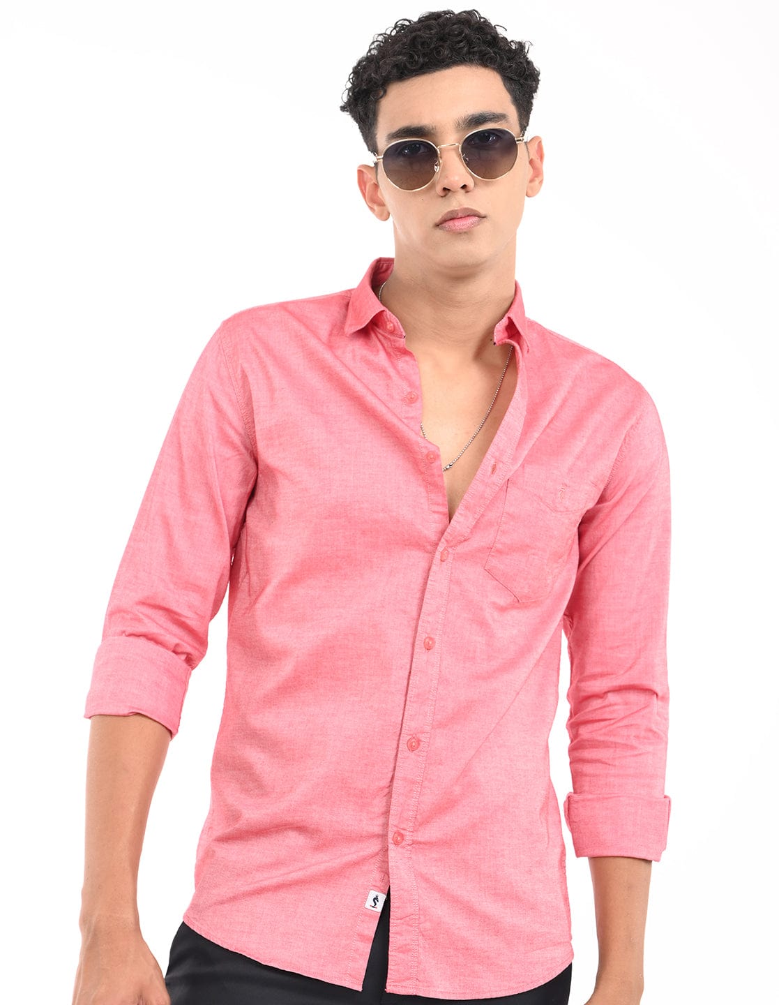 Men's Slim Fit Solid Full Sleeves Casual Shirt