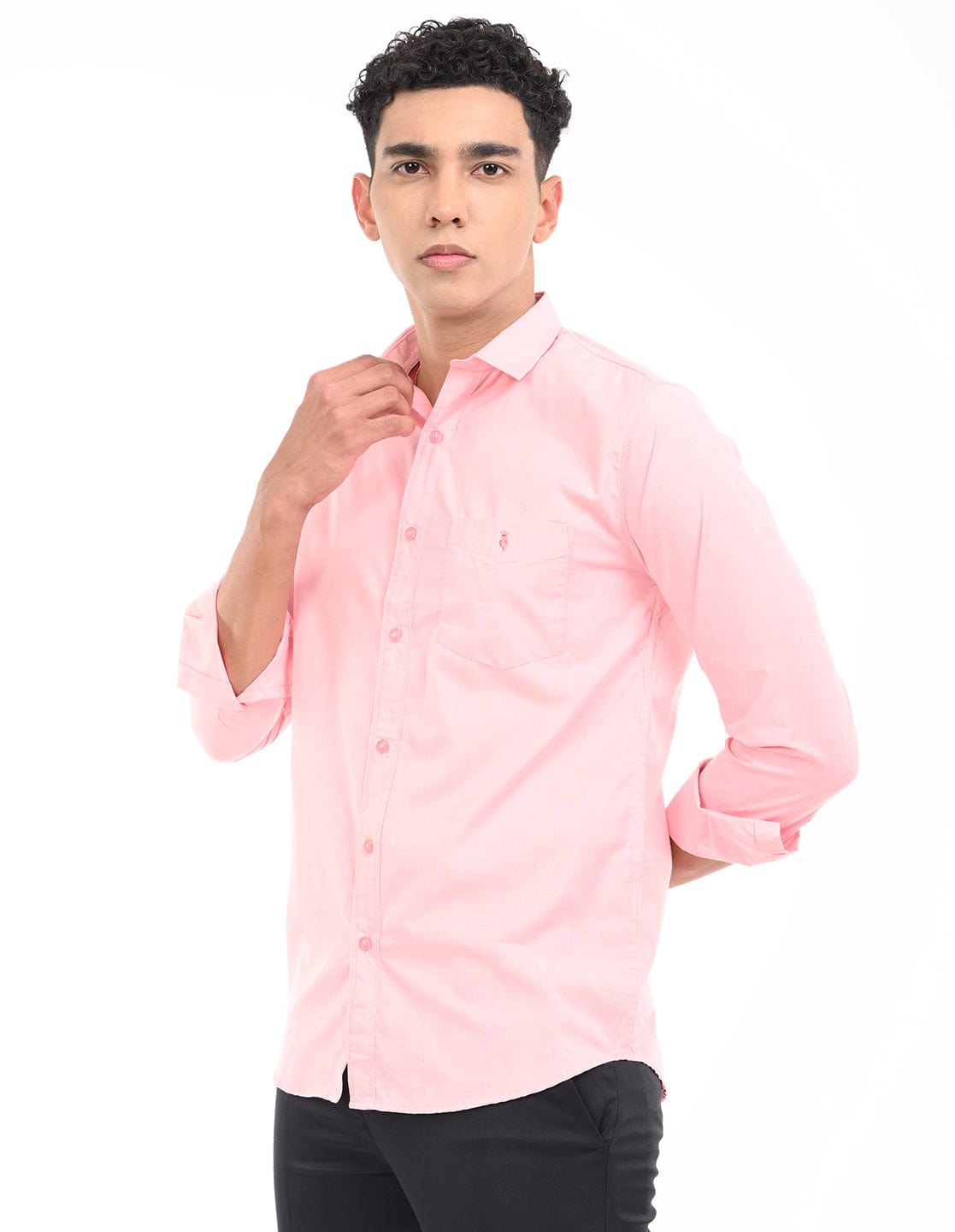 Men's Slim Fit Solid Full Sleeves Casual Shirt
