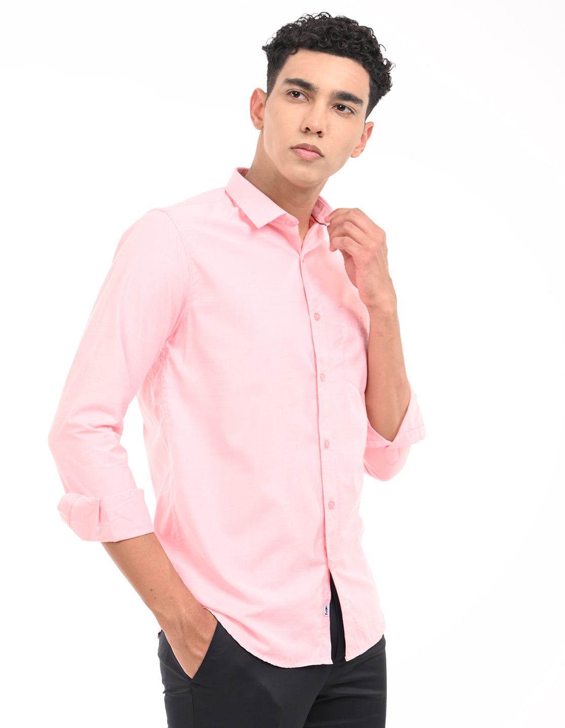 Men's Slim Fit Solid Full Sleeves Casual Shirt