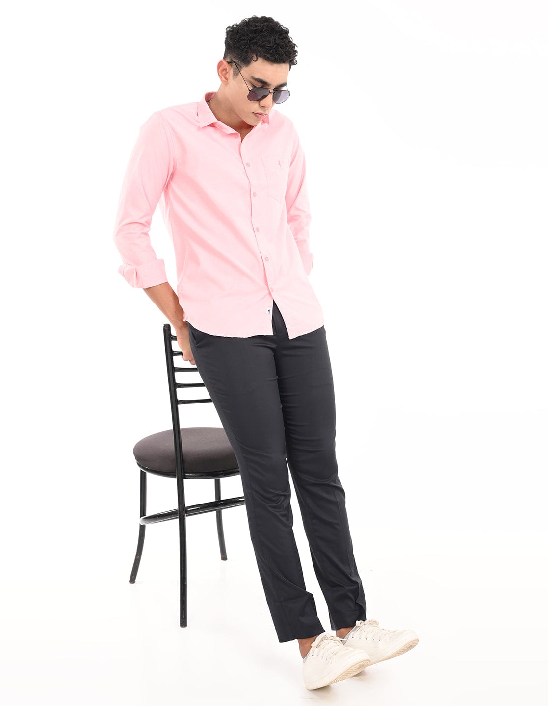 Men's Slim Fit Solid Full Sleeves Casual Shirt