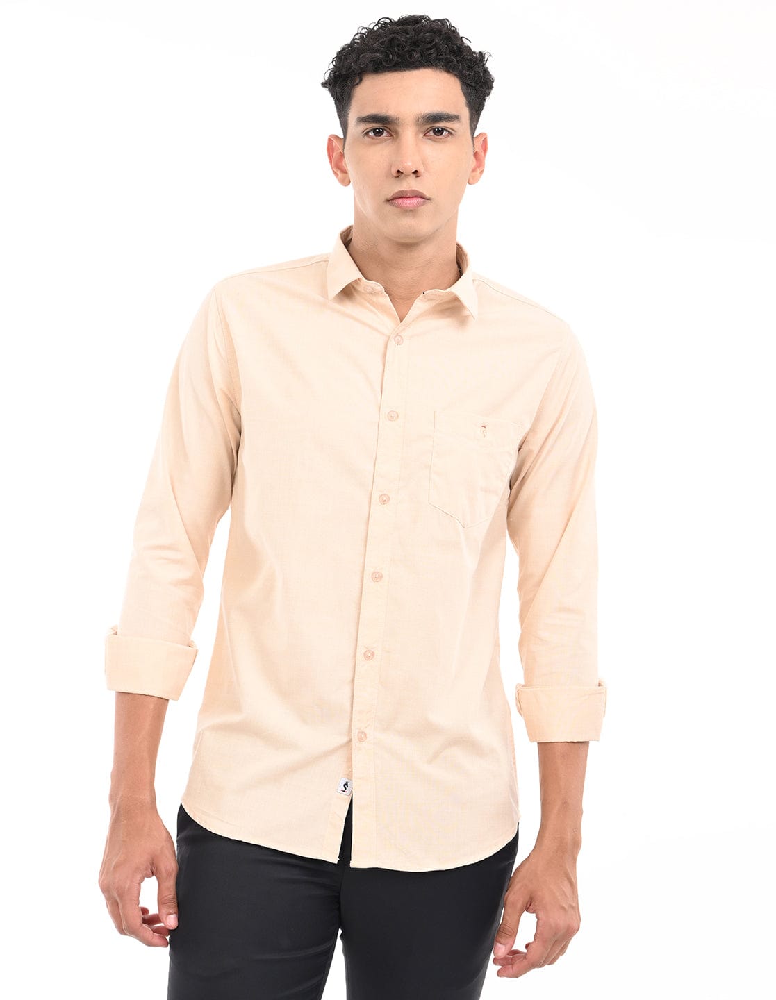 Men's Slim Fit Solid Full Sleeves Casual Shirt