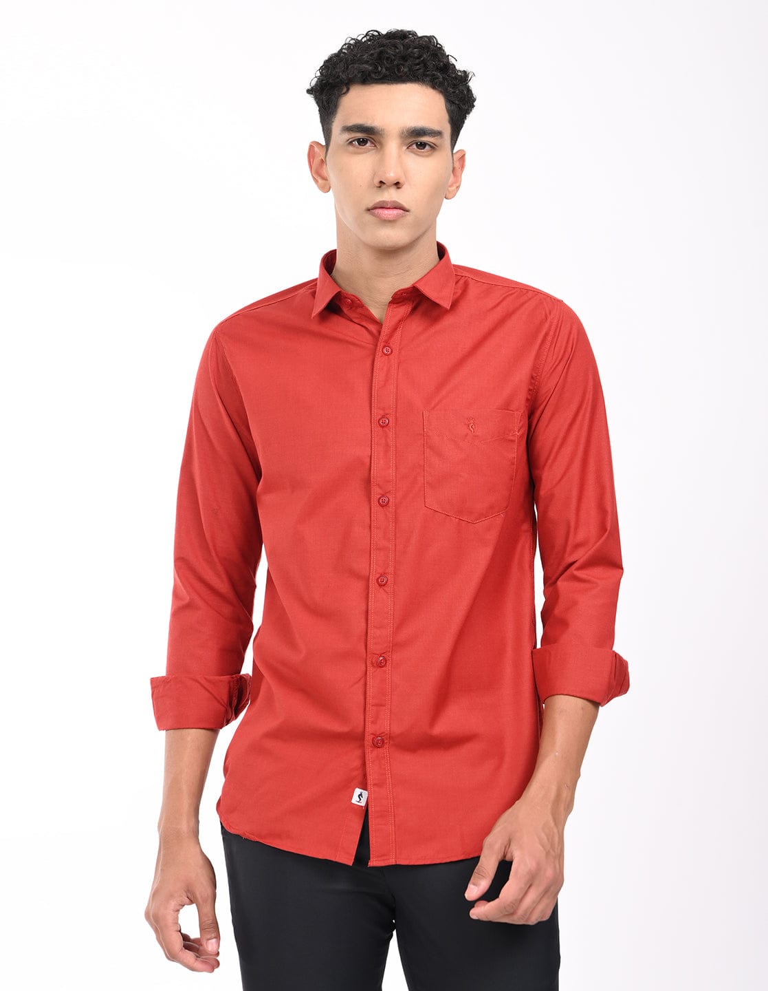 Men's Slim Fit Solid Full Sleeves Casual Shirt