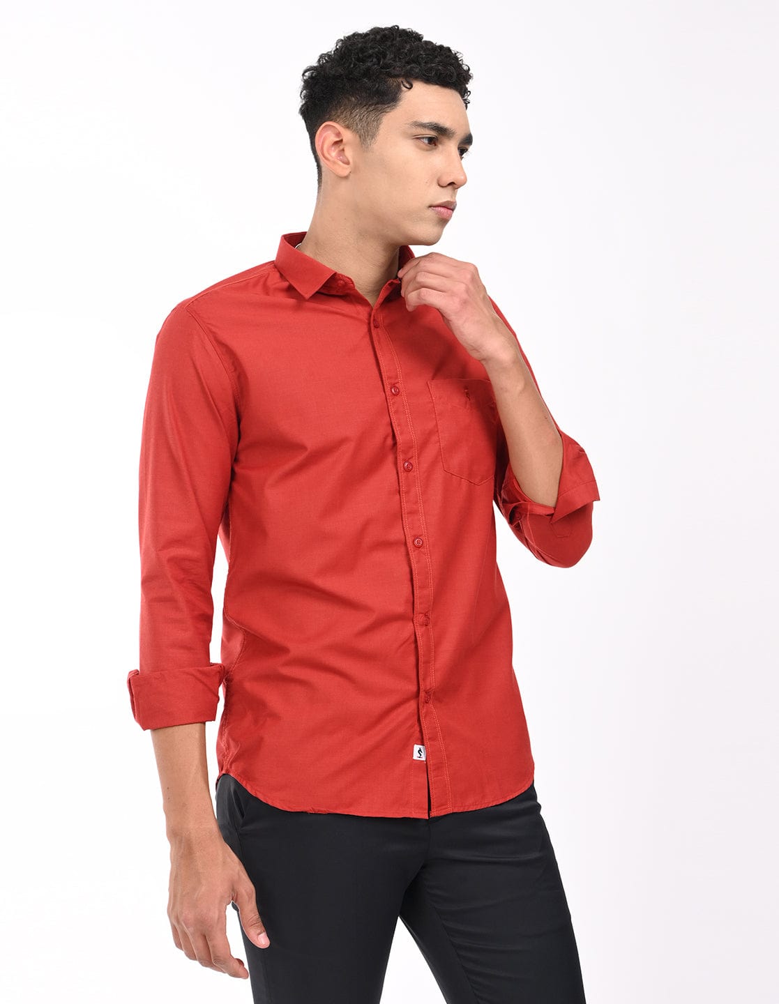 Men's Slim Fit Solid Full Sleeves Casual Shirt