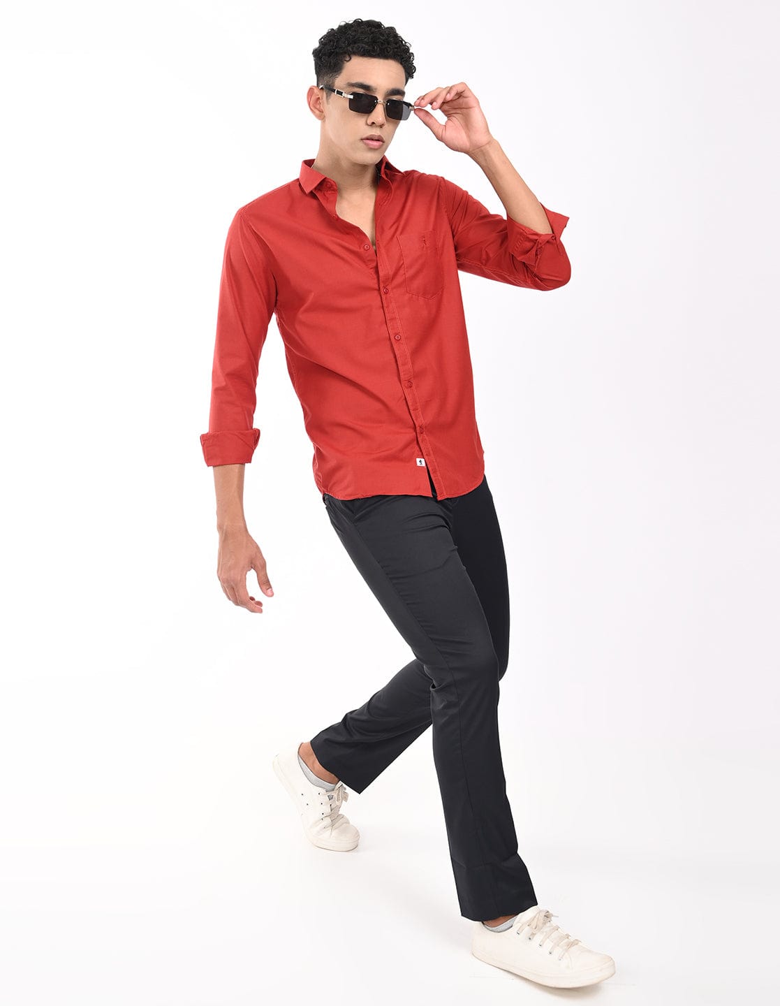 Men's Slim Fit Solid Full Sleeves Casual Shirt