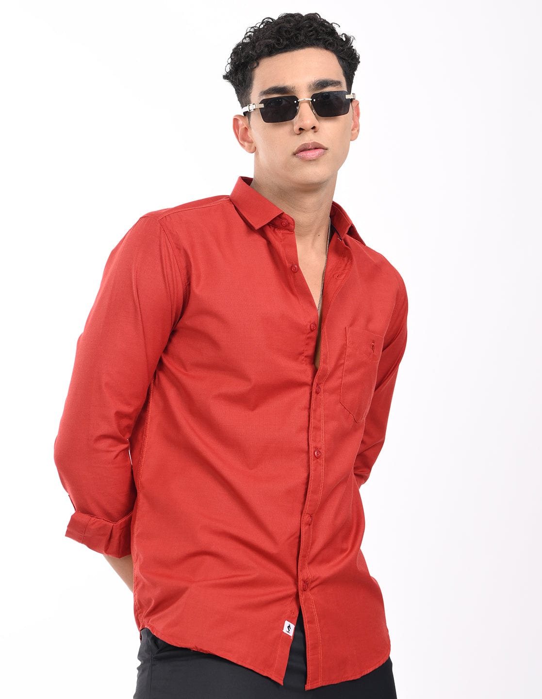 Men's Slim Fit Solid Full Sleeves Casual Shirt