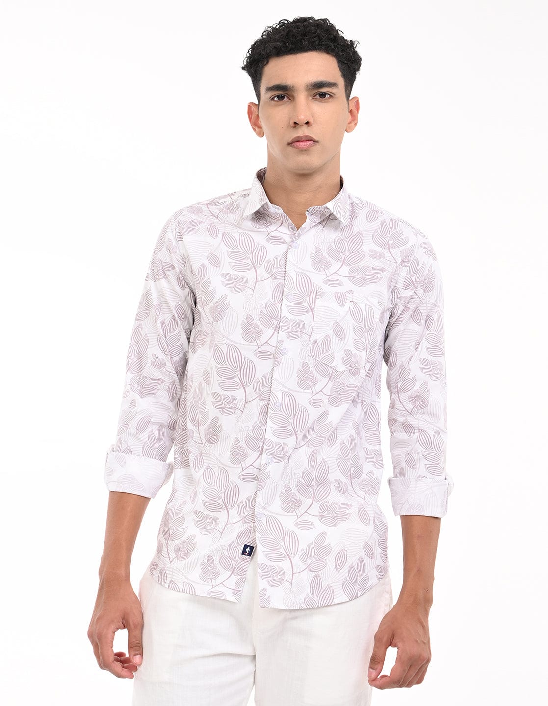 Men's Slim Fit Floral Print Full Sleeves Casual Shirt