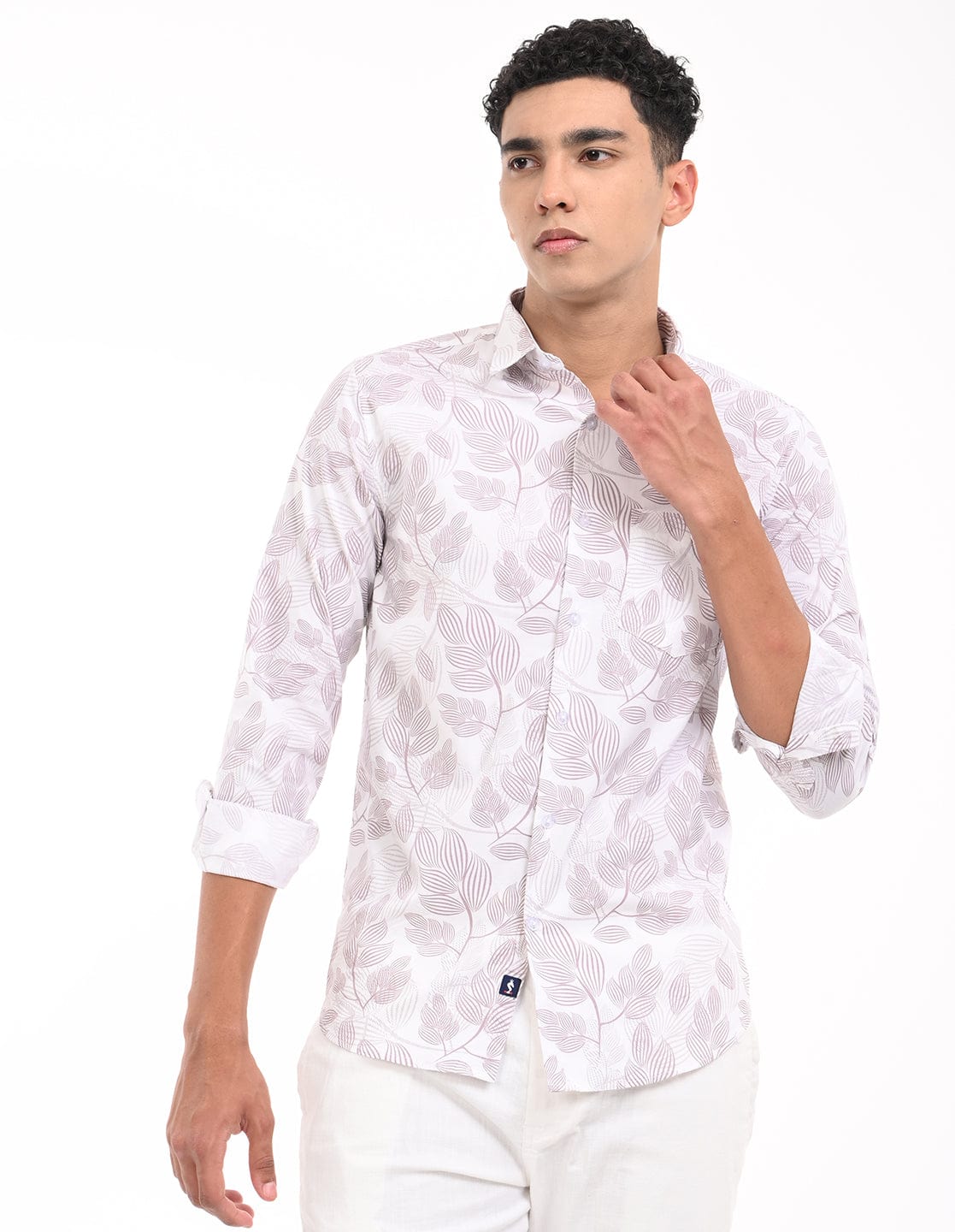 Men's Slim Fit Floral Print Full Sleeves Casual Shirt