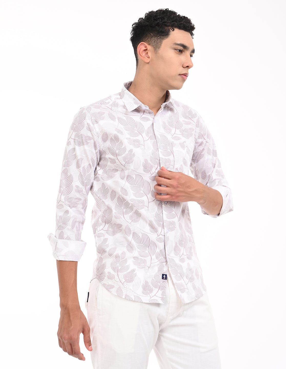 Men's Slim Fit Floral Print Full Sleeves Casual Shirt