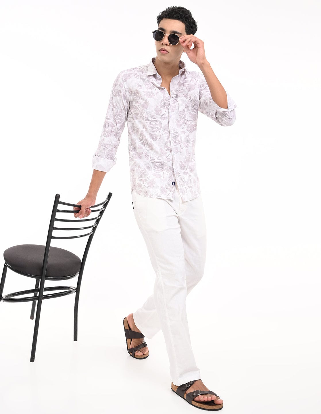 Men's Slim Fit Floral Print Full Sleeves Casual Shirt