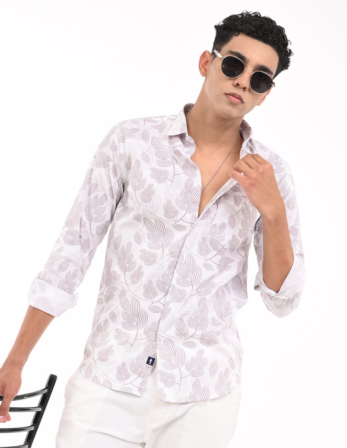 Men's Slim Fit Floral Print Full Sleeves Casual Shirt