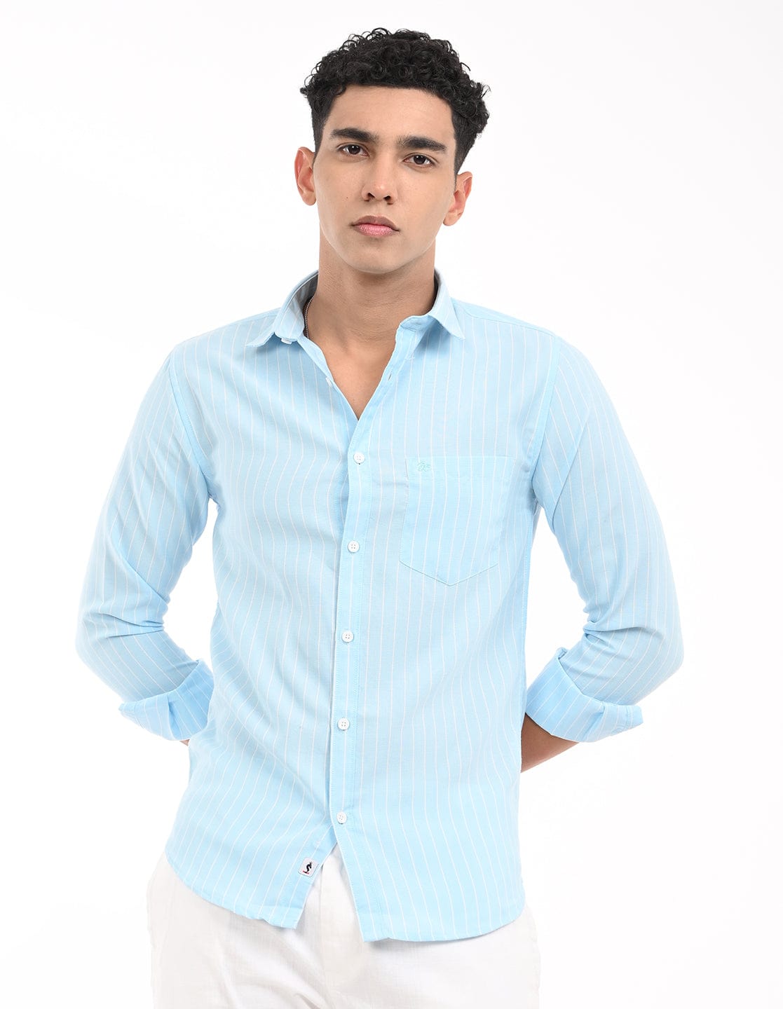 Men's Slim Fit Stripes Full Sleeves Casual Shirt